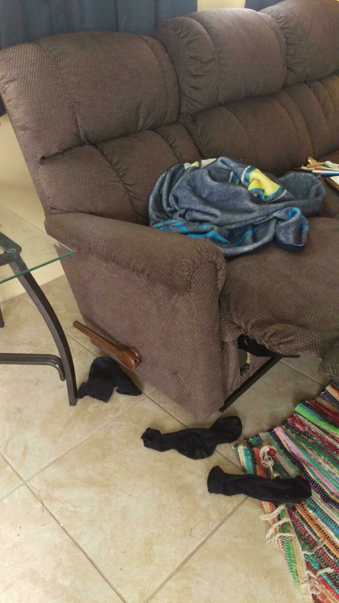 My Boyfriend Always Takes Off His Socks When He Sits Down On The Couch And Leaves Them There