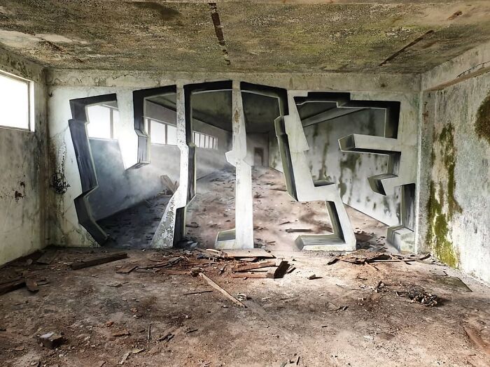 Graffiti In Some Abandoned Building In Europe By Artist Vile