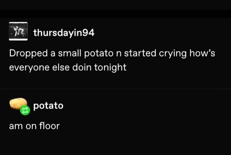 My Mood This Friday Is Floor Potato Tbh Cred/ Thursdayin94 And Potato