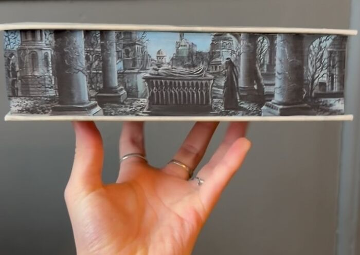 This Talented Artist Makes Beautiful Paintings On The Edges Of Books