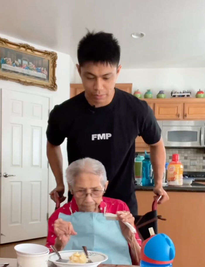 Young Man Shares Heartwarming Snippets From His Daily Life As 96 Y.O. Grandma's Full-Time Caretaker