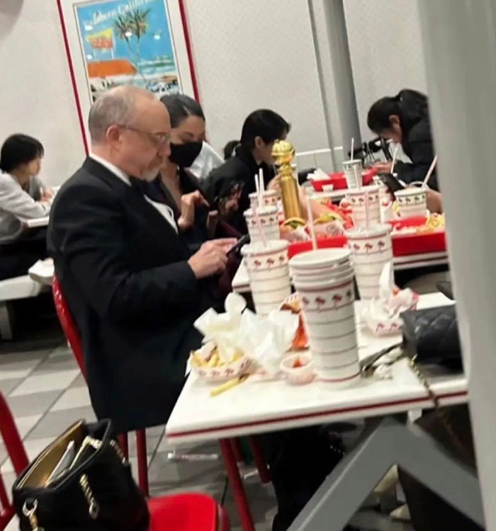Paul Giamatti Celebrating His Win At An In-N-Out