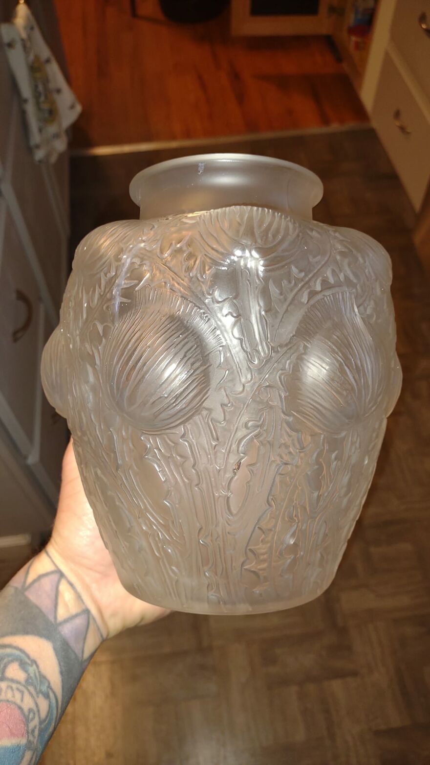 Purchased For $20 In A Local Junk Store. Signed R. Lalique Vase