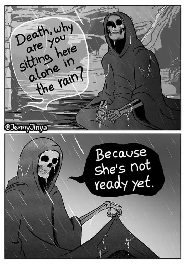 Artist Who Made People Cry With Her Grim Reaper Animal Comics Is Back With New Tearjerkers