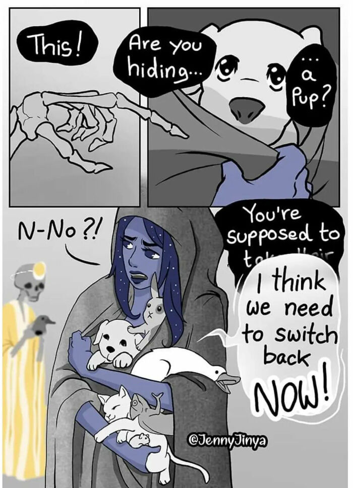 Artist Who Made People Cry With Her Grim Reaper Animal Comics Is Back With New Tearjerkers Artist Who Made People Cry With Her Grim Reaper Animal Comics Is Back With New Tearjerkers