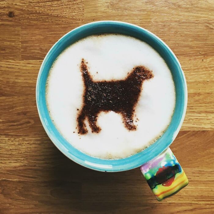 My Attempt At Coffee "Art" Is This Stumpy 3-Legged Lab