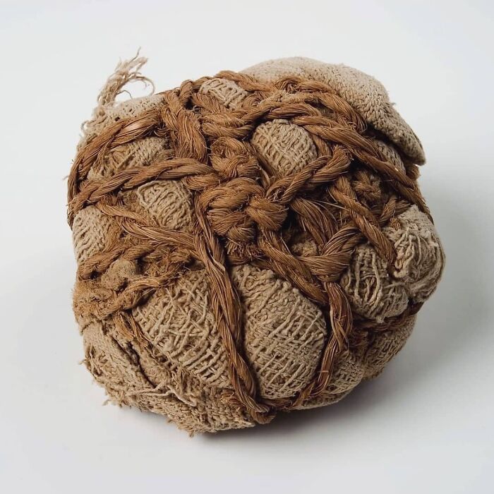 About 4500 Years Ago, Ancient Egyptian Parents Put This Homemade Ball In Their Child's Grave As A Toy For The Kid To Play With In The Afterlife
