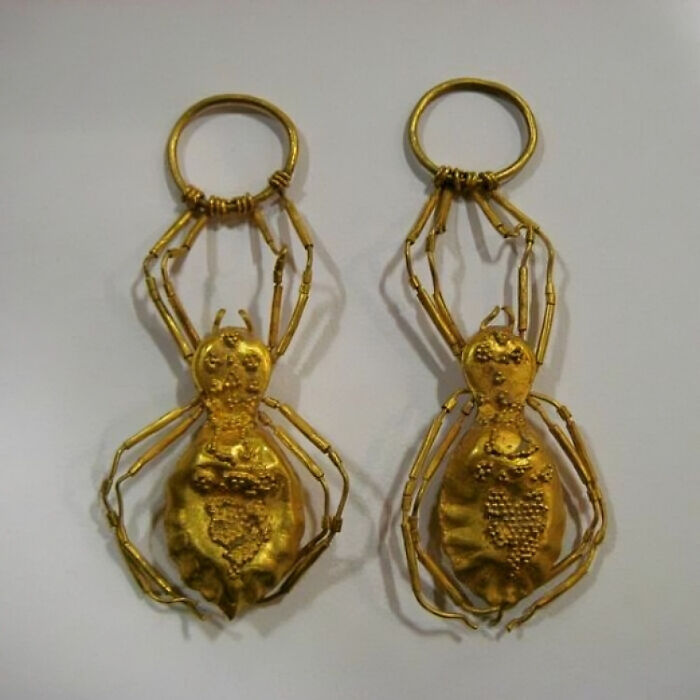Gold Spider Earrings, 300 Bc To 100 Bc, From The Bactrian Region In Modern Day Afghanistan