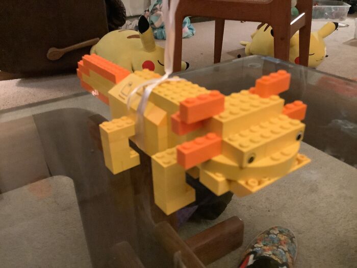Axolotl LEGO (Currently Being Used To Weight Down Balloons)