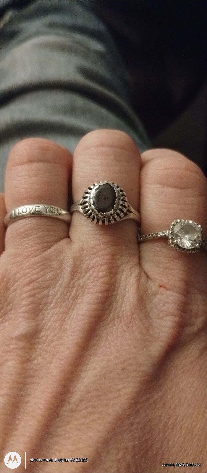 (Left) Found This In A Parking Lot, (Center) Birthday Gift From My Husband, (Right) Turned My Late Husband Into This A Nice Stone