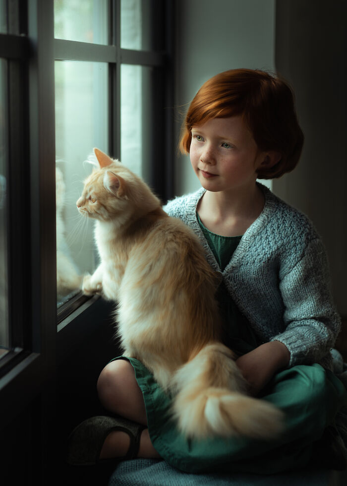 A Girl And Her Cat