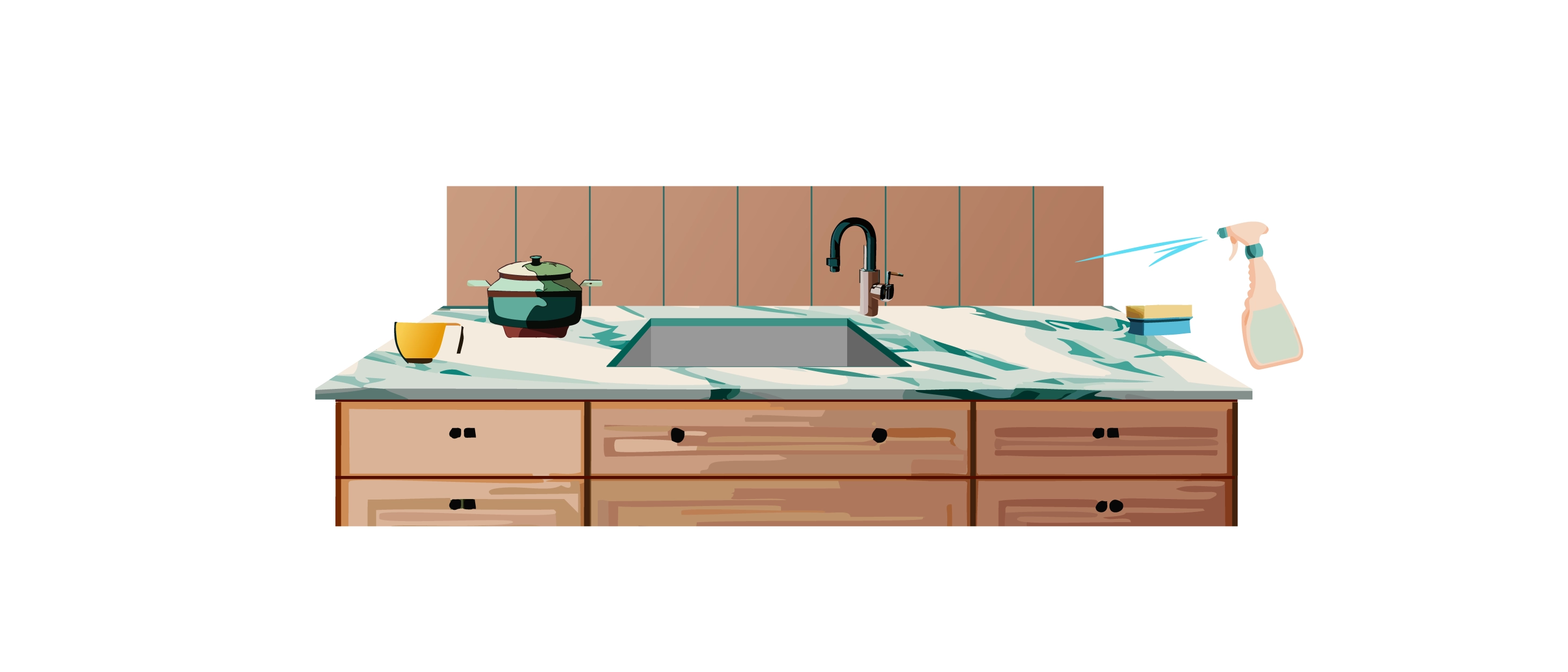 DIY laminate countertop installation step 12. Cleanup and Maintenance DIY laminate countertop installation step 12. Cleanup and Maintenance