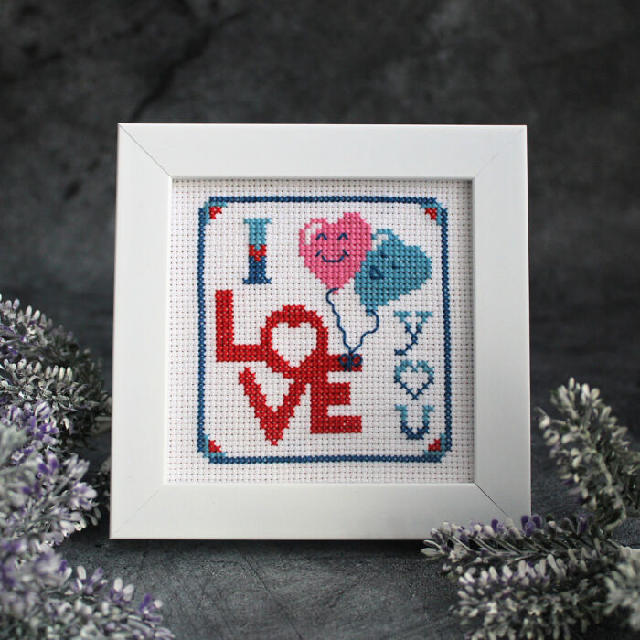 Simple And Easy Cross Stitch Patterns For Valentine's Day That I Made (10 Pics)