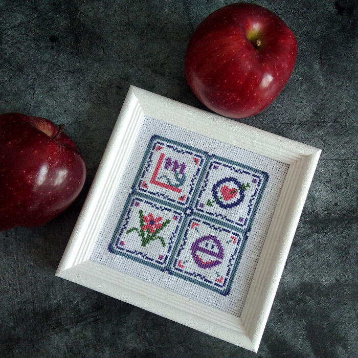 Simple And Easy Cross Stitch Patterns For Valentine's Day That I Made (10 Pics)