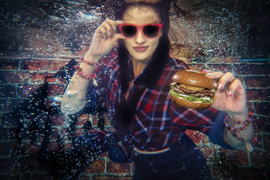 3rd Place In Underwater Fashion: "Would You Like A Big Burger?" By Julian Nedev