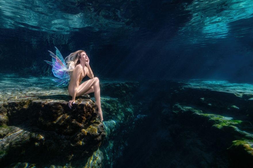 1st Place In Underwater Digital Art: "Water Sprite" By Justin Lutsky