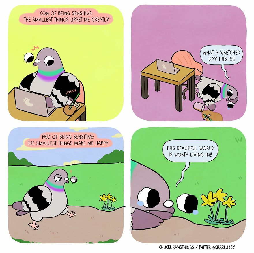 This Artist Creates Comics About Mental Illness Using Pigeons (New Pics)