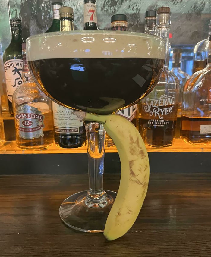 Giant Espresso Martini The Restaurant I Work At Just Added To The Menu. Banana For Scale