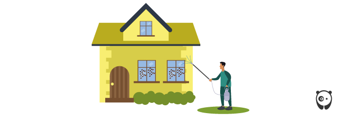 illustration of person spraying the hose 