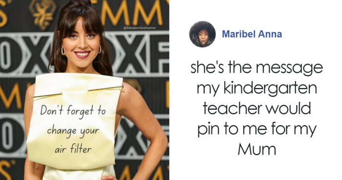 Aubrey Plaza’s Loewe Emmys’ Outfit Sparks Hilarious Memes, And, Of Course, She’s Joining The Fun