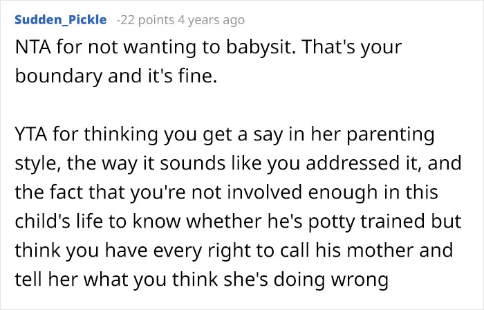 Aunt Refuses To Babysit Her Nephew Until He’s Potty Trained, Gets Accused Of “Parent-Shaming”