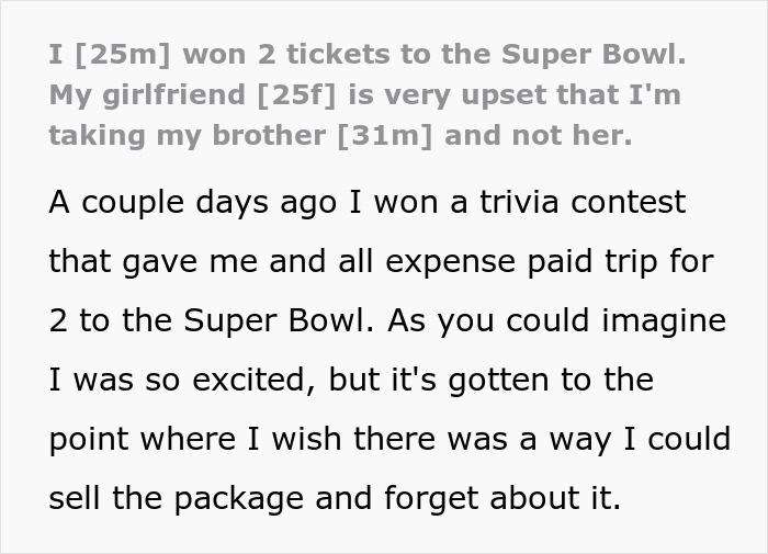 "I Reached My Breaking Point": Guy Splits With GF After Fighting Over Super Bowl Tickets He Won