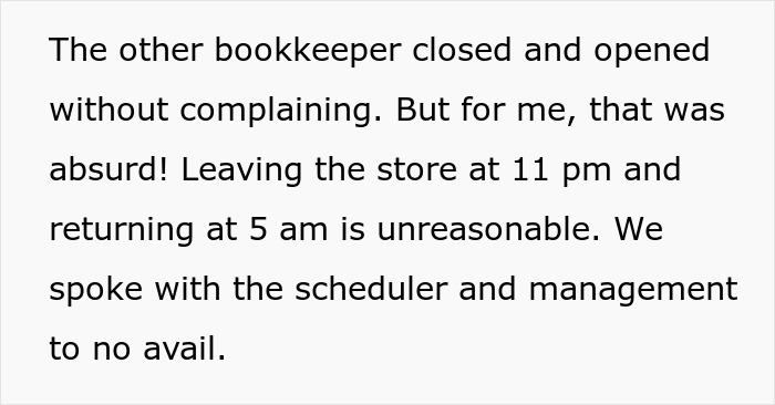 "Close At 11 PM, Open At 5 AM": Management Refuses To Let Employee Switch Schedules, Regrets It "Close At 11 PM, Open At 5 AM": Management Refuses To Let Employee Switch Schedules, Regrets It