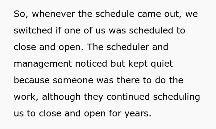 "Close At 11 PM, Open At 5 AM": Management Refuses To Let Employee Switch Schedules, Regrets It "Close At 11 PM, Open At 5 AM": Management Refuses To Let Employee Switch Schedules, Regrets It