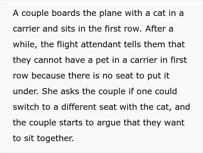 Flight Attendant Pressures Disabled Couple To Move So A Couple With A Cat Can Sit Together