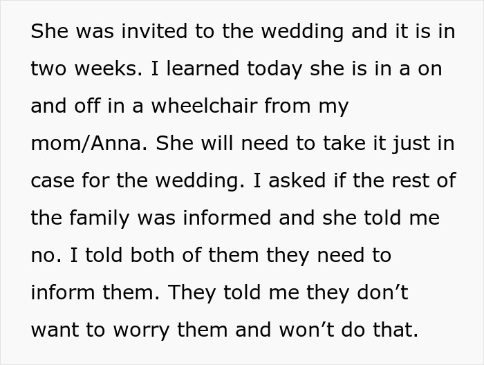"AITA For Not Wanting My Sister At My Wedding Since She Is In A Wheelchair?": Internet Defends Woman