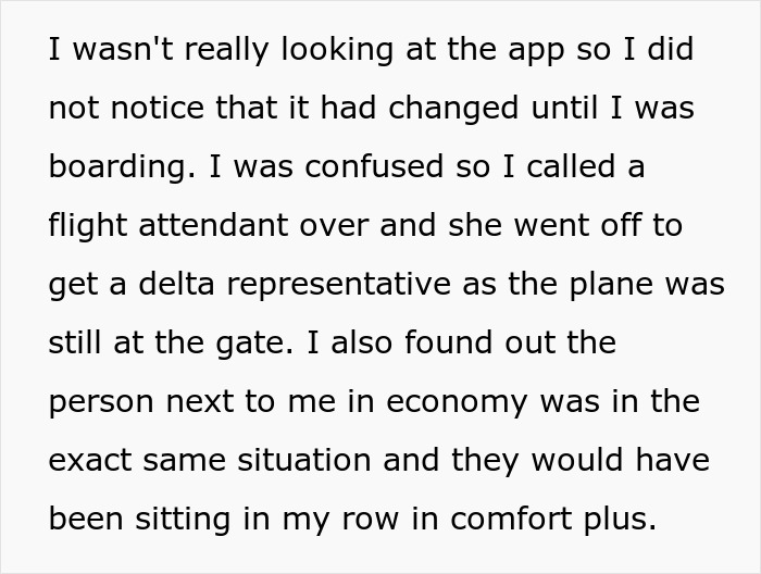 Traveler Books The Comfort Seat She Wants, Gets Surprised By A Last-Minute Bump Down To Economy Traveler Books The Comfort Seat She Wants, Gets Surprised By A Last-Minute Bump Down To Economy
