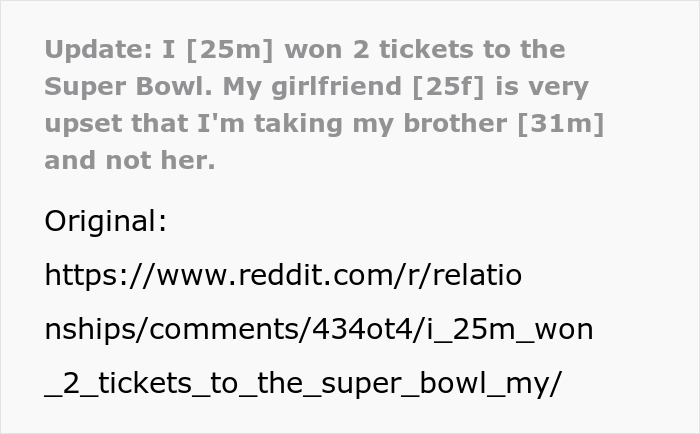 "I Reached My Breaking Point": Guy Splits With GF After Fighting Over Super Bowl Tickets He Won