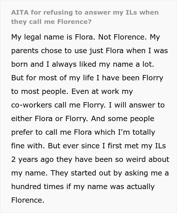 Woman Is Fed Up With Her Husband’s Parents Calling Her A Made-Up Name, Starts To Ignore Them Woman Is Fed Up With Her Husband’s Parents Calling Her A Made-Up Name, Starts To Ignore Them