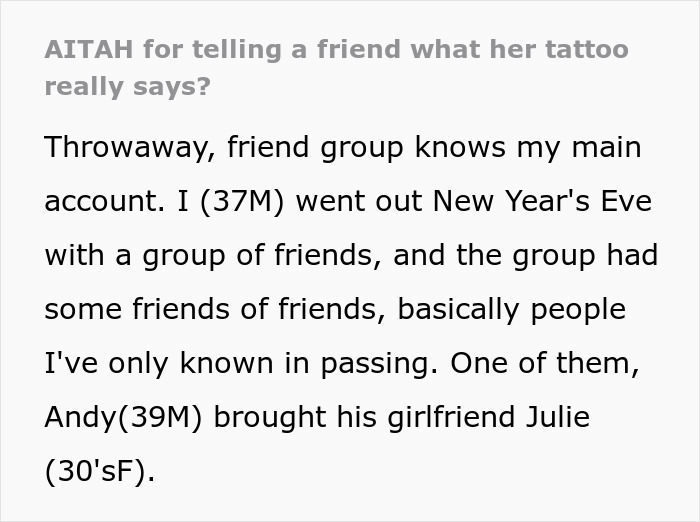 Man Gets Called Out For Telling His Friend The True Meaning Of Her “Chinese” Tattoo Man Gets Called Out For Telling His Friend The True Meaning Of Her “Chinese” Tattoo