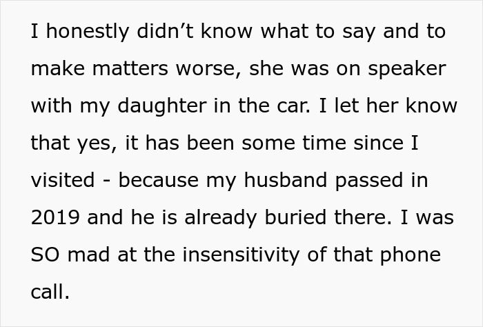 Woman Shares A Mildly Infuriating Story About A Call From Funeral Home Where She Buried Her Husband Woman Shares A Mildly Infuriating Story About A Call From Funeral Home Where She Buried Her Husband