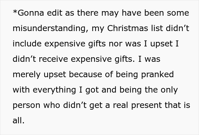 Woman Doesn't Get A Single Real Present From Family, Goes No-Contact, Asks If She Overreacted