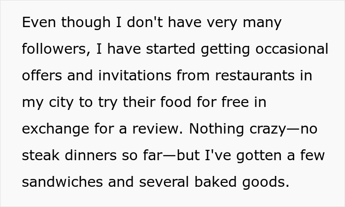 Man Requests A Free Meal, Which His GF Accepted Due To Her Hobby He Continually Made Fun Of Man Requests A Free Meal, Which His GF Accepted Due To Her Hobby He Continually Made Fun Of