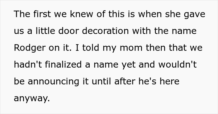 “AITA For Telling My Mom She Has Zero Rights To Name My Wife’s And My Child” “AITA For Telling My Mom She Has Zero Rights To Name My Wife’s And My Child”