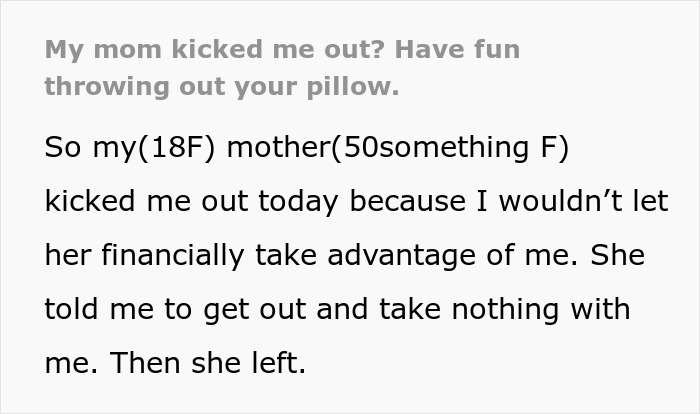 Daughter Gets Smelly Revenge After Mom Kicks Her Out Over Not Helping With Unethical Request Daughter Gets Smelly Revenge After Mom Kicks Her Out Over Not Helping With Unethical Request