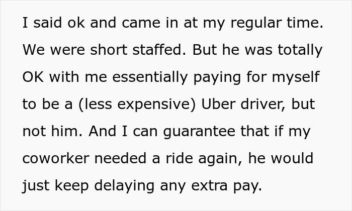 Employee Expected To Give Colleague Regular 40-Mile Rides To Work For Free, Flatly Refuses Employee Expected To Give Colleague Regular 40-Mile Rides To Work For Free, Flatly Refuses