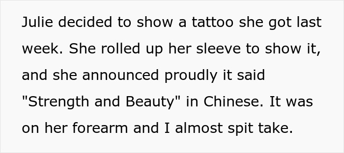 Man Gets Called Out For Telling His Friend The True Meaning Of Her “Chinese” Tattoo Man Gets Called Out For Telling His Friend The True Meaning Of Her “Chinese” Tattoo