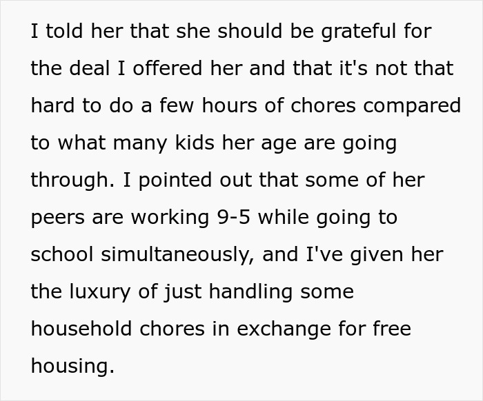 "Am I The Jerk For Expecting My Daughter To Stick To Our Chores-For-Rent Deal?" "Am I The Jerk For Expecting My Daughter To Stick To Our Chores-For-Rent Deal?"