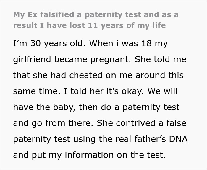Man Devastated To Find Out He’s Been Baby Trapped For 11 Years By Ex Who Falsified Paternity Test Man Devastated To Find Out He’s Been Baby Trapped For 11 Years By Ex Who Falsified Paternity Test