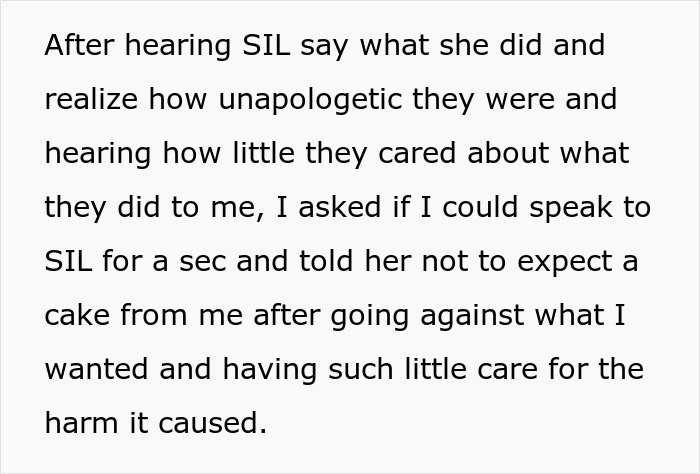 In-Laws Betray Woman’s Trust By Sharing Her Secret, She Refuses To Bake A Cake For Niece In Return In-Laws Betray Woman’s Trust By Sharing Her Secret, She Refuses To Bake A Cake For Niece In Return