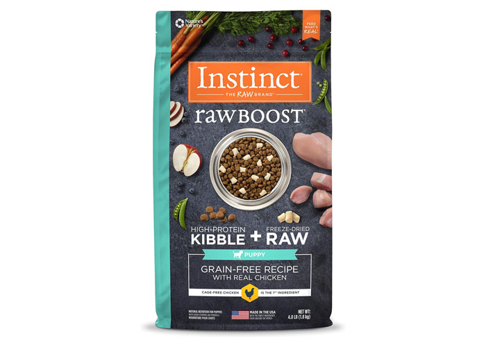 Instinct Raw Boost Puppy Grain-Free Recipe with Real Chicken food for puppy in a package