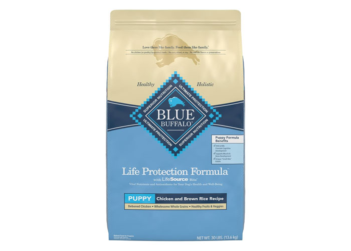 Blue Buffalo Dog Food for Puppies in a package