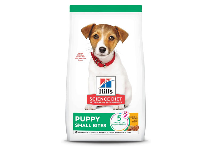 Hill's Science Diet Puppy Small Bites Chicken & Brown Rice Recipe Dry Dog Food in a package
