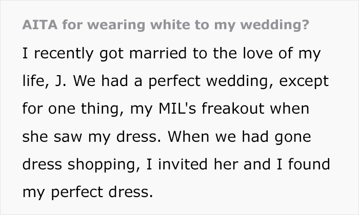 Bride Conflicted After Family Glare Daggers At Her: “AITA For Wearing White To My Wedding? Bride Conflicted After Family Glare Daggers At Her: “AITA For Wearing White To My Wedding?