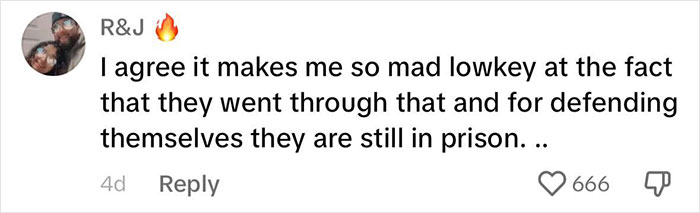 Comment supporting Menendez Brothers' release, expressing frustration over their imprisonment for self-defense. Comment supporting Menendez Brothers' release, expressing frustration over their imprisonment for self-defense.