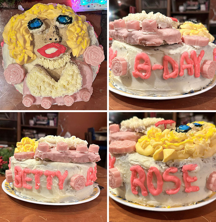 My Wonderful Mother Made Me This Cake For My Birthday. It’s Supposed To Be Betty White/Rose Nylund. We Had A Good Long Laugh With Her About This One